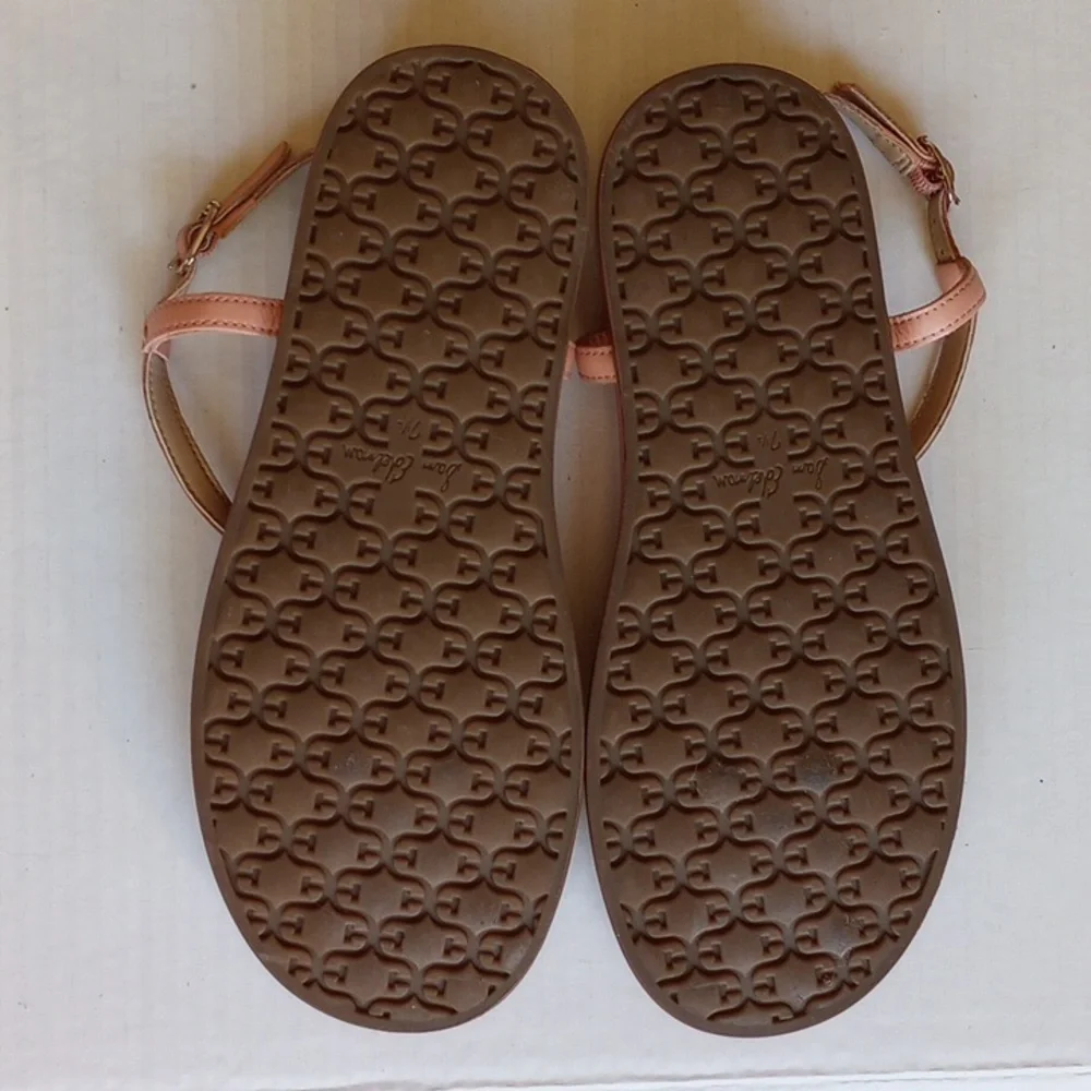 NWOB Sam Edelman Naomi Leather Ankle Strap Thong Sandals 7.5 Salmon Pink - Picture 6 of 10
